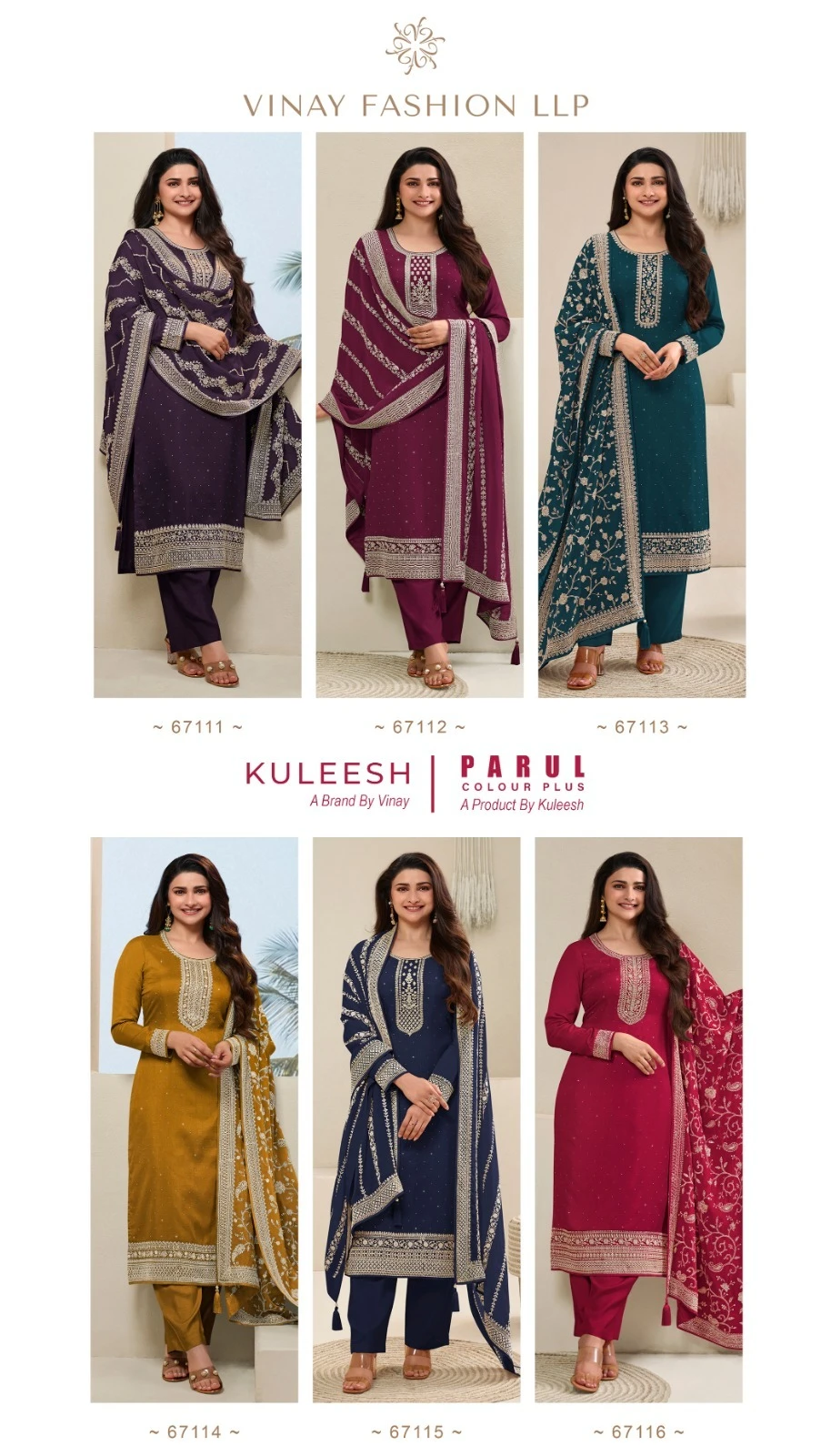 Vinay Parul Colour Plus Dola Wholesale Designer Salwar Suit Catalog — Wholesale Salwar Suits, MPA wholesale from Surat — view 8